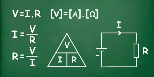 Representação minimalista da lei de Ohm
