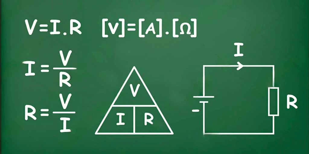 Representação minimalista da lei de Ohm