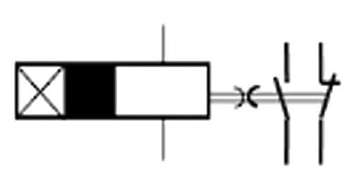 Símbolo IEC de relé temporizador com retardo na energização e desenergização.