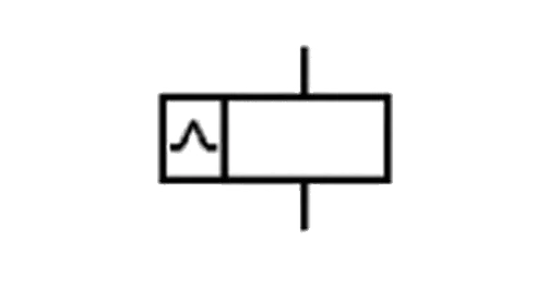 Símbolo de relé sensível à frequência de operação.