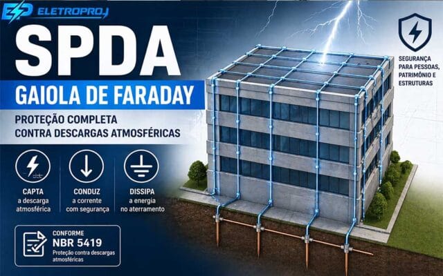 Como funciona a gaiola de Faraday no sistema de para-raios.