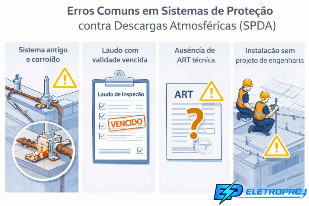 4 Erros Comuns em SPDA (Para-raios) que Podem Comprometer a Proteção